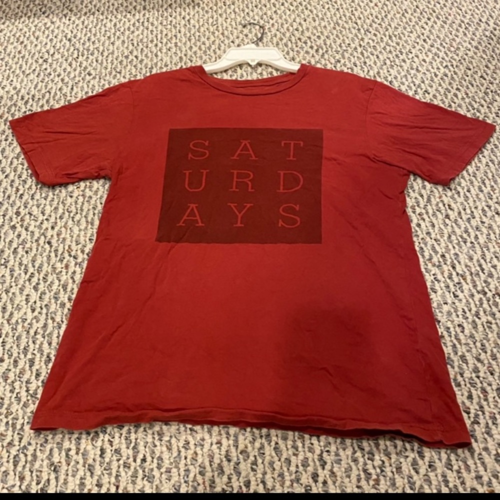 Saturday’s Surf NYC early season red t-shirt, L, good condition